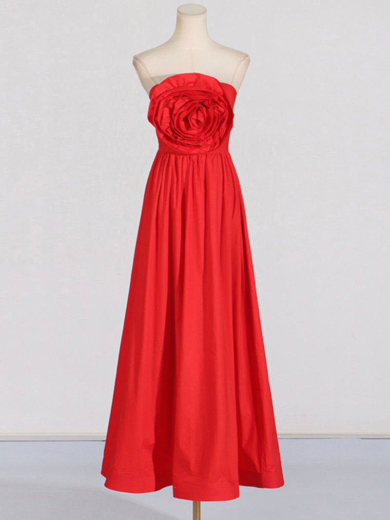 Strapless Rose Maxi Dress