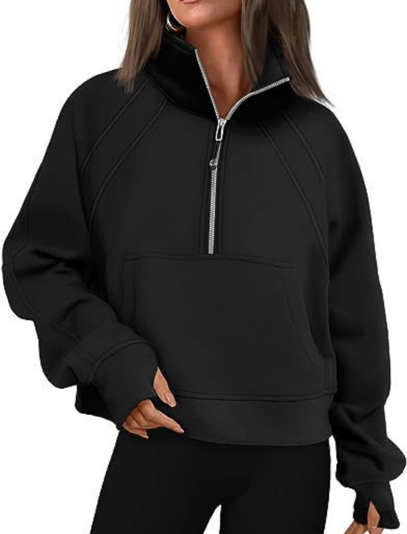 Quarter-Zip Pullover with Front Pocket