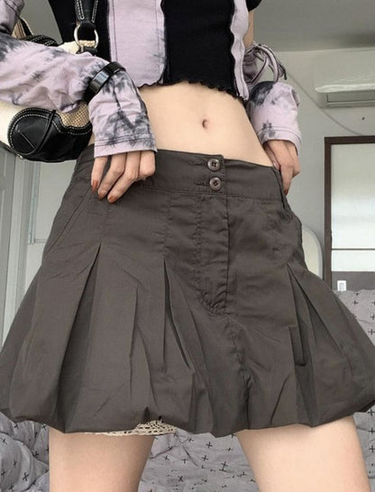 High-Waist Pleated Mini Skirt