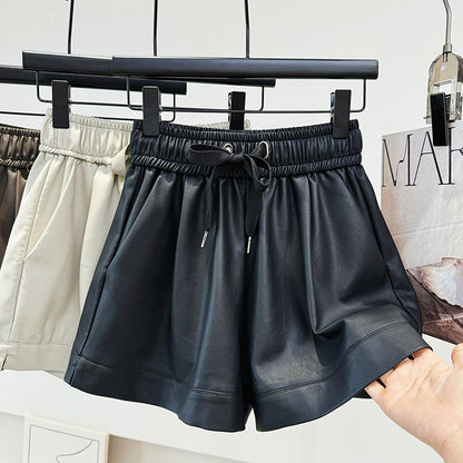 High-Waist Faux Leather Shorts