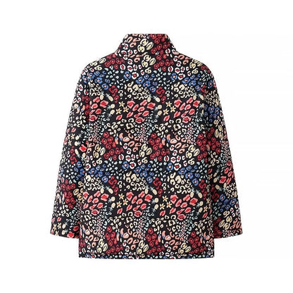 Oversized Floral Print Puffer Jacket