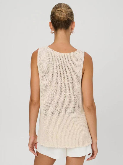 Knit Tie-Front V-Neck Vest