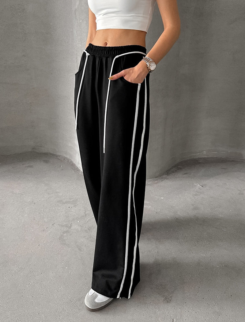 Striped Color-Block Pants