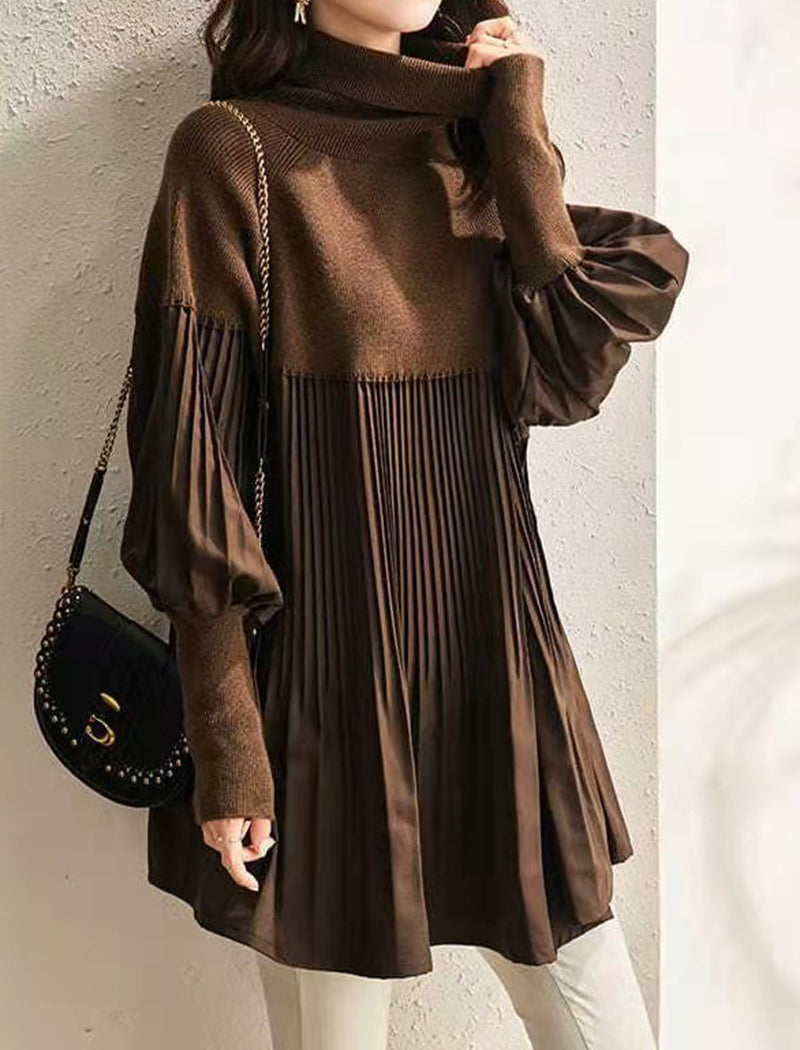 Lantern Sleeve Knit Dress