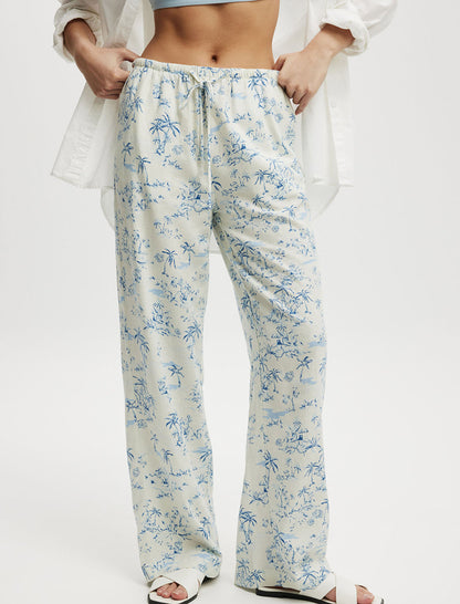 High-Waisted Graphic Wide-Leg Pants
