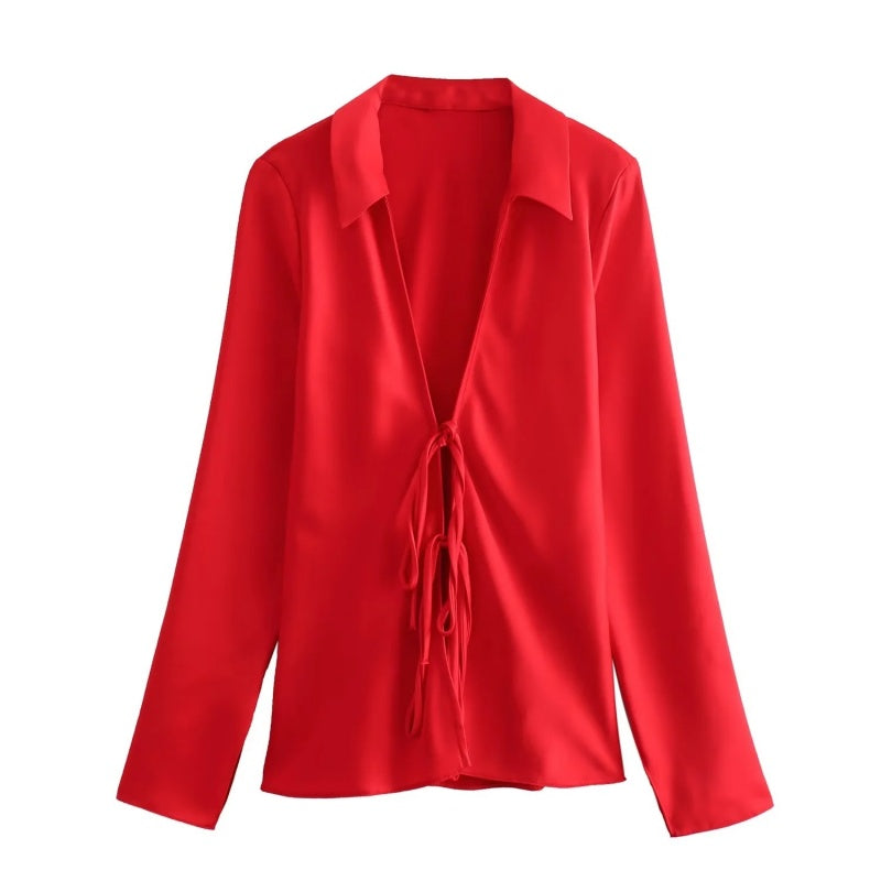 Tie-Front Relaxed Fit Blouse