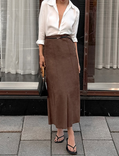 High-Waisted Midi Skirt