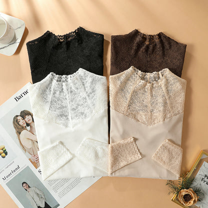 Long Sleeve Lace Mesh Top