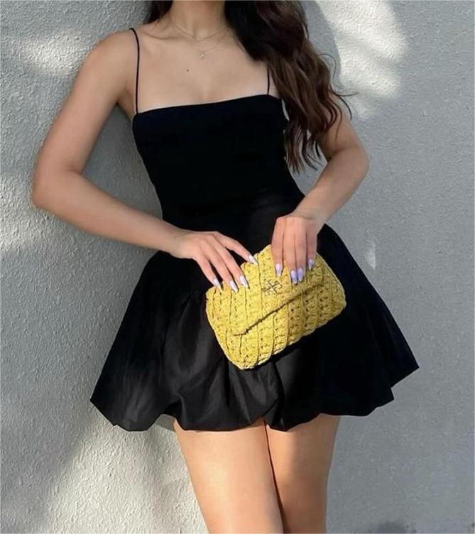 Bubble Hem Mini Cami Dress