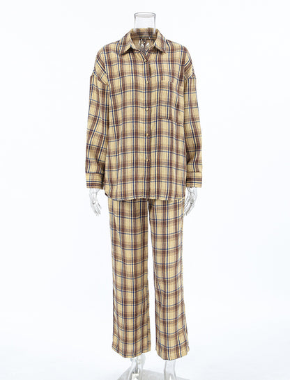 Plaid Two-Piece Loungewear Set
