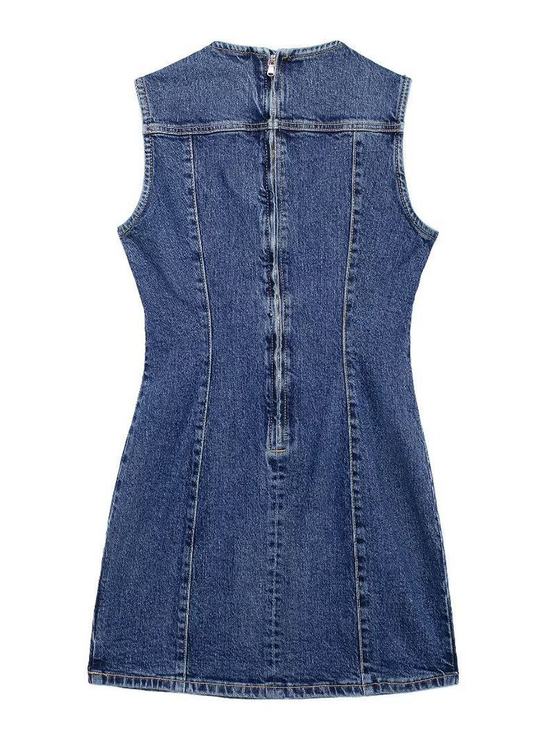 Sleeveless Denim Mini Dress