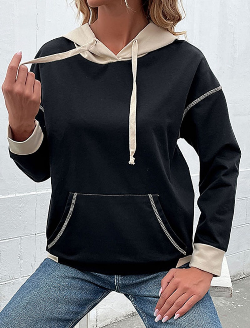 Colorblock Hoodie with Pockets