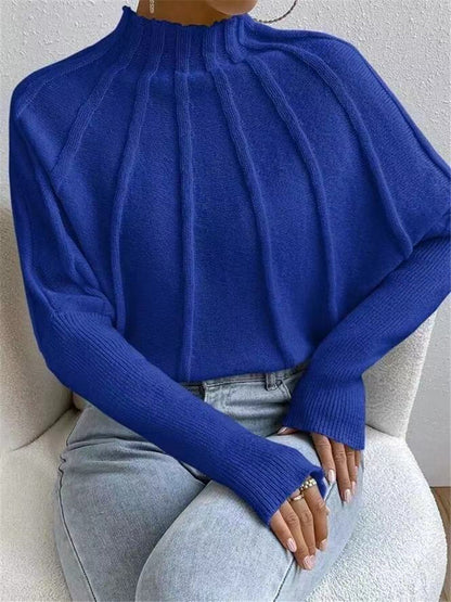 Solid Pleated Crew Neck Top