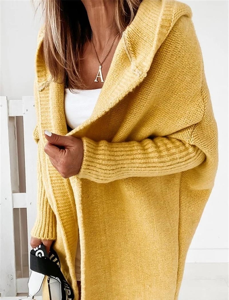 Oversized Knit Hooded Cardigan