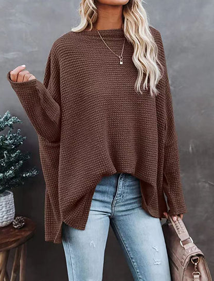 Knitted Waffle-Pattern Off-Shoulder Top