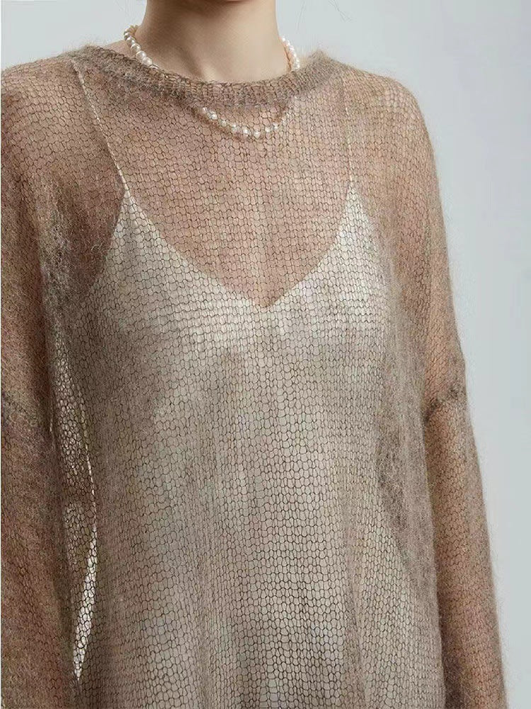 Sheer Long-Sleeve Top