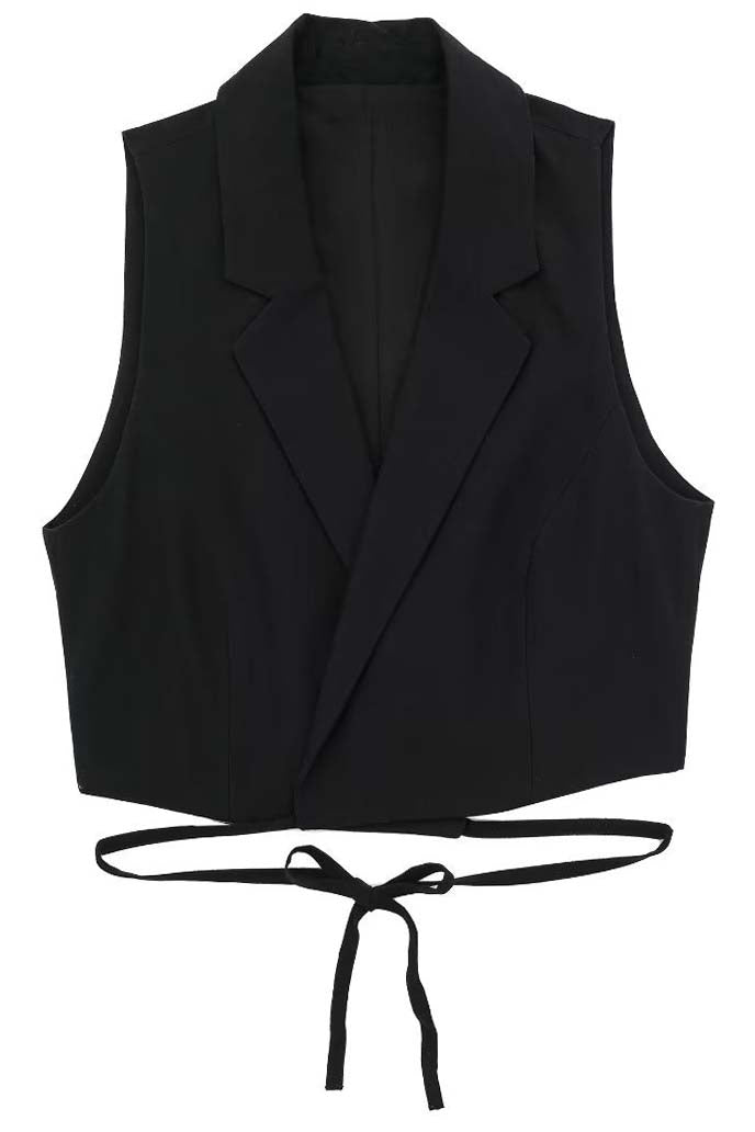 V-Neck Self-Tie Vest