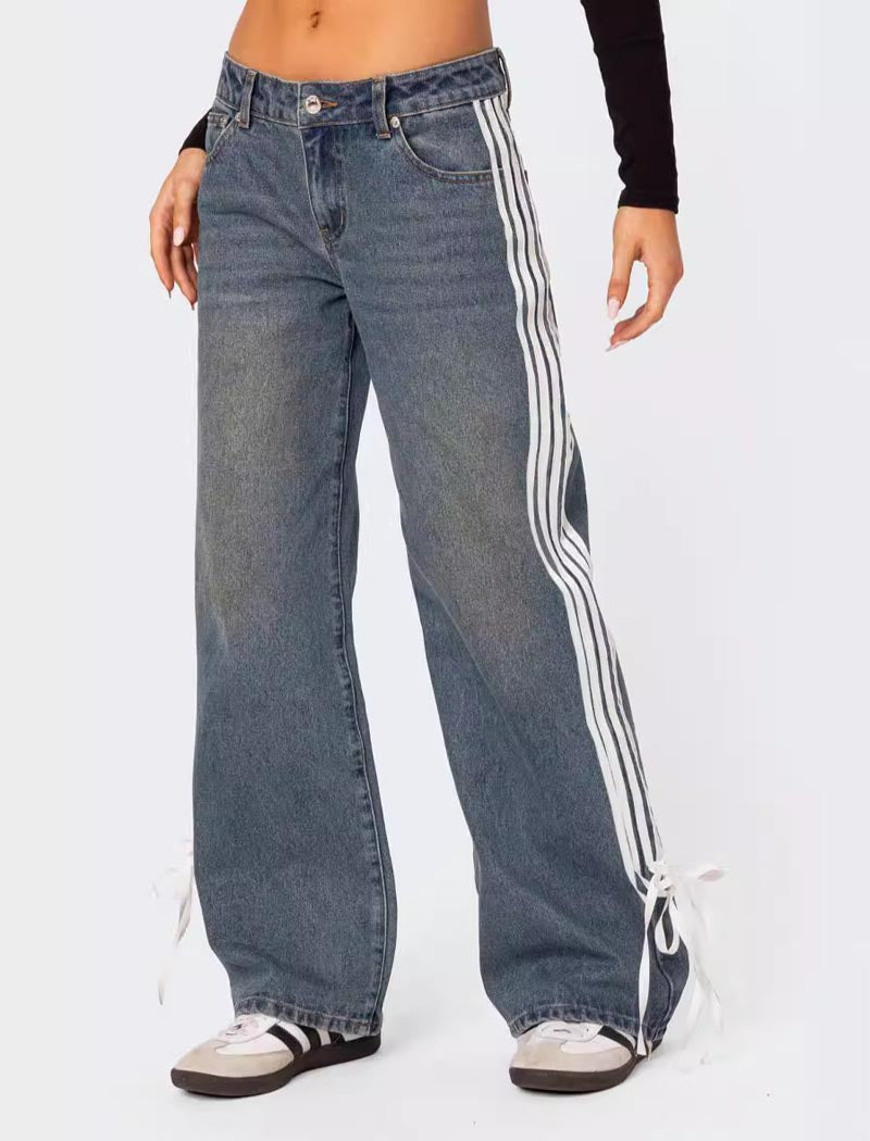 Wide-Leg Vintage Wash Jeans