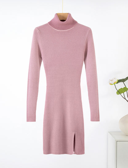 Ribbed Turtleneck Bodycon Dress