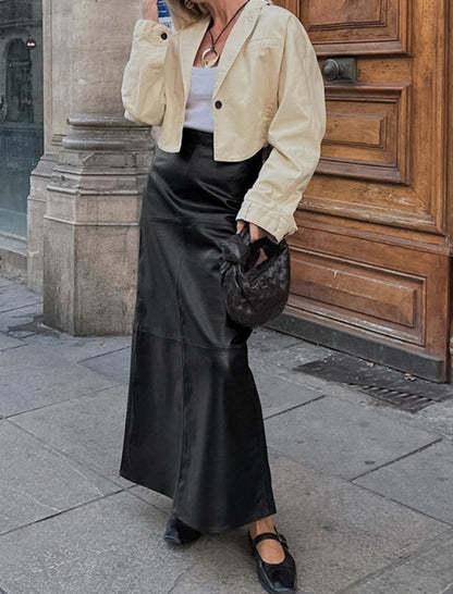 Faux Leather Maxi Skirt