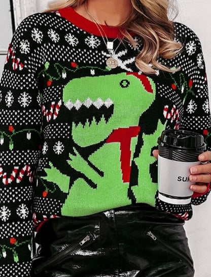 Loose Fit Crew Neck Knit Pullover