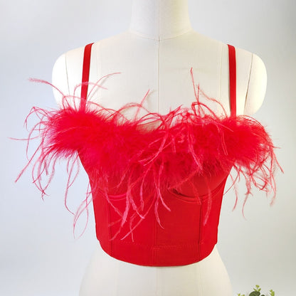 Feather Bustier Top