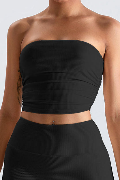 Ruched Tube Crop Top