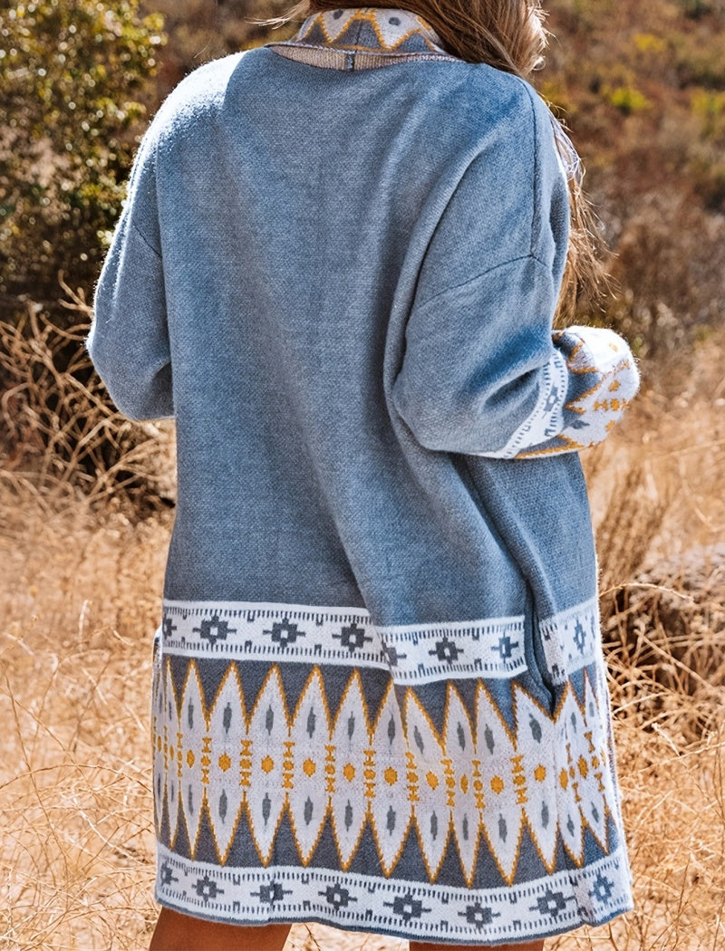 Boho Knit Open Front Cardigan [NON-RETURNABLE]