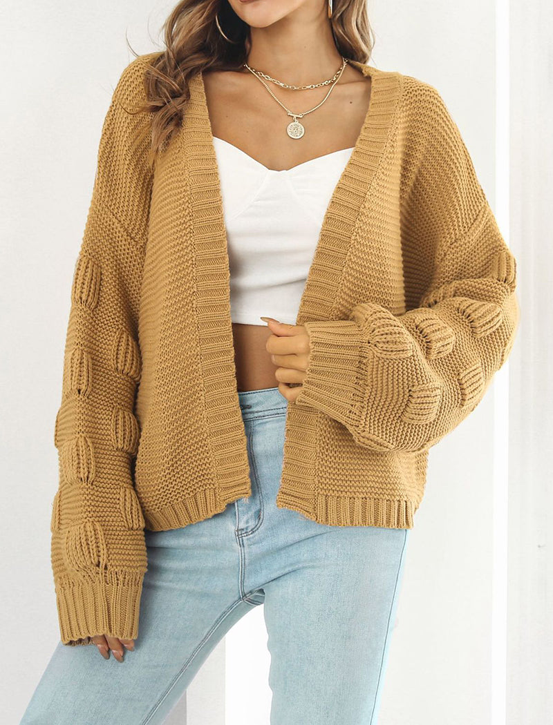 Oversized Open-Front Knit Cardigan