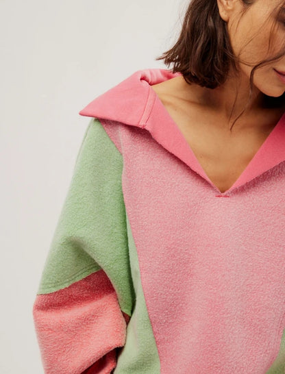 Two-Tone Color Block Hoodie