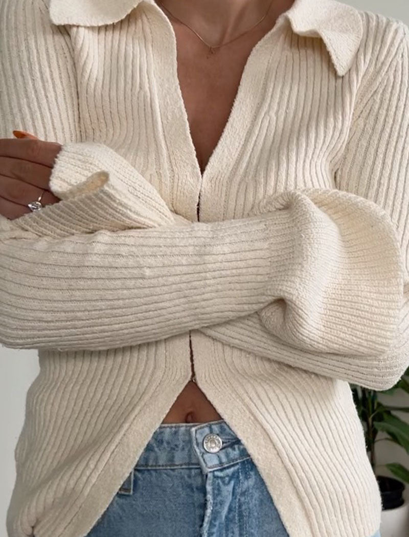 Long Sleeve Bell Sleeve Cardigan Top