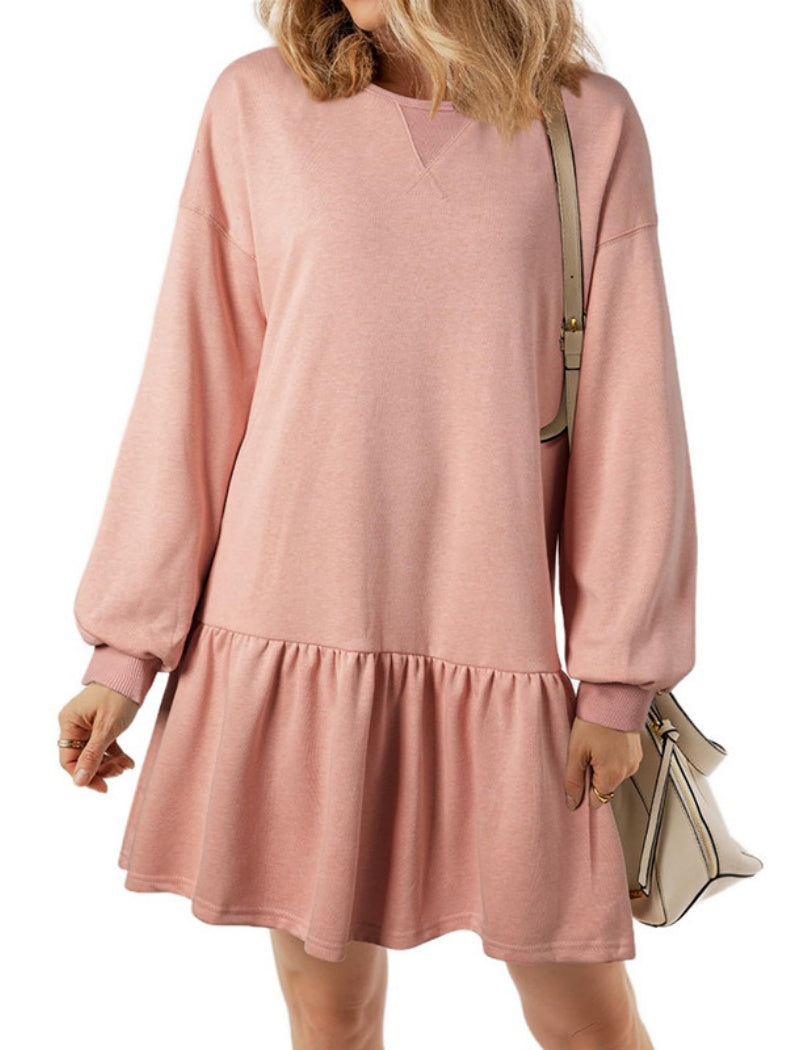 Drop Waist Long-Sleeve Casual Dress