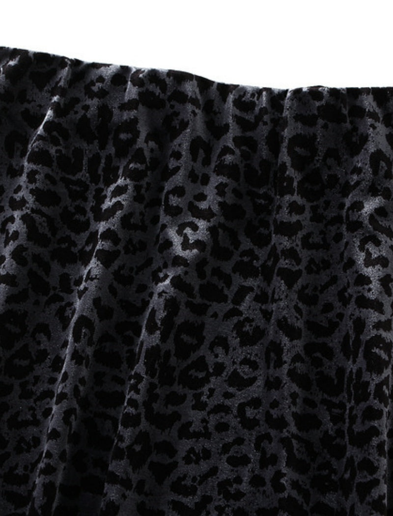 Leopard Print A-Line Midi Skirt