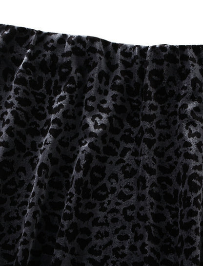 Leopard Print A-Line Midi Skirt