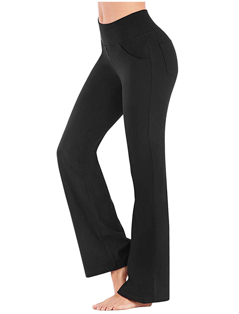 High-Waisted Pockets Flared Yoga Pants