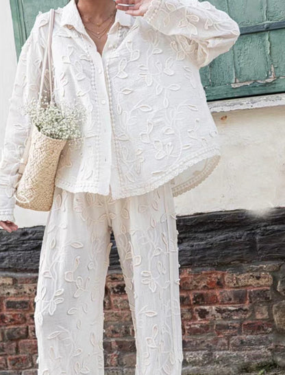Floral Jacquard Pants
