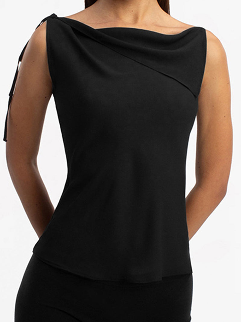 Asymmetrical Tie-Shoulder Top