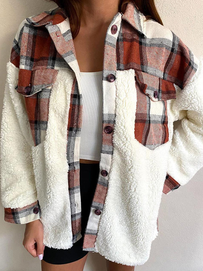 Plaid Sherpa Patchwork Jacket