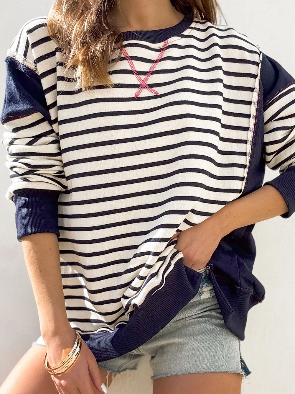 Striped Long-Sleeve Top