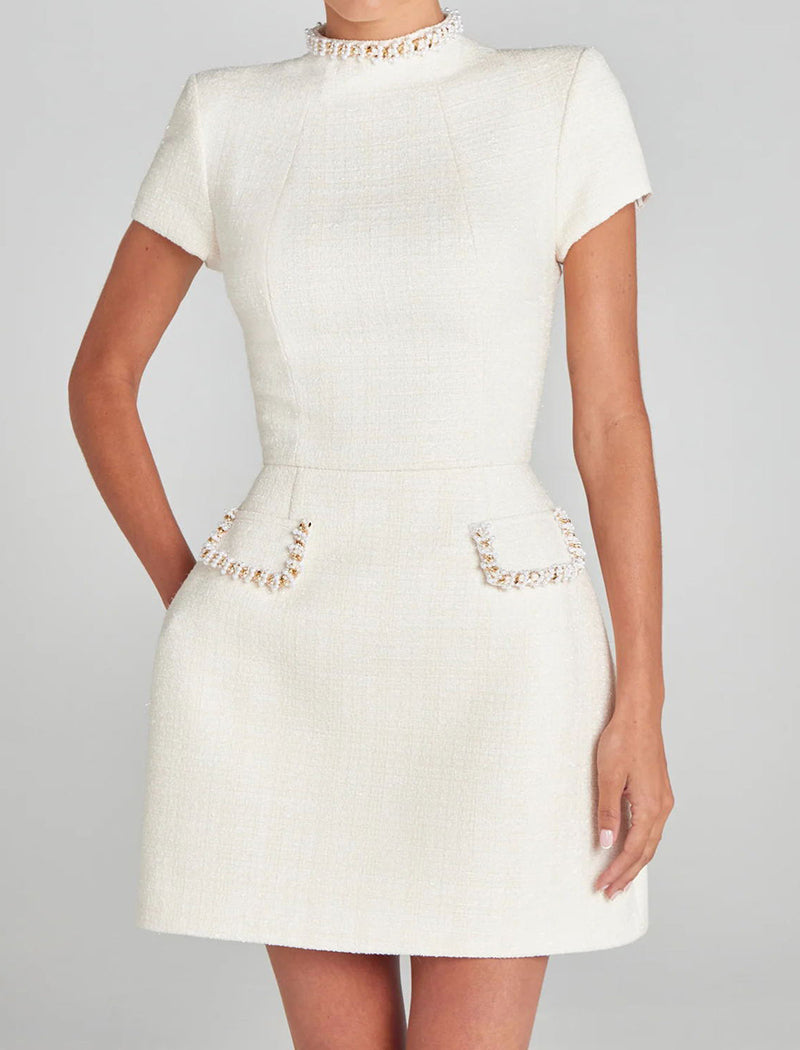 Beaded Round Neck Dress