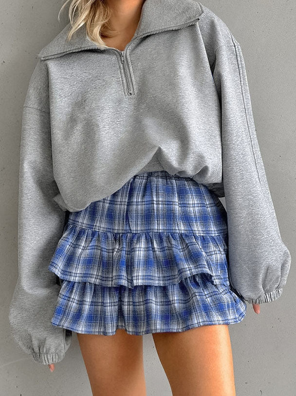 Tiered Plaid Mini Skirt