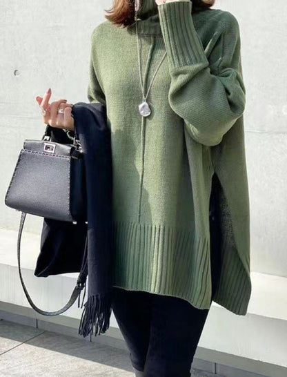 Chunky Knit High Neck Oversized Sweater