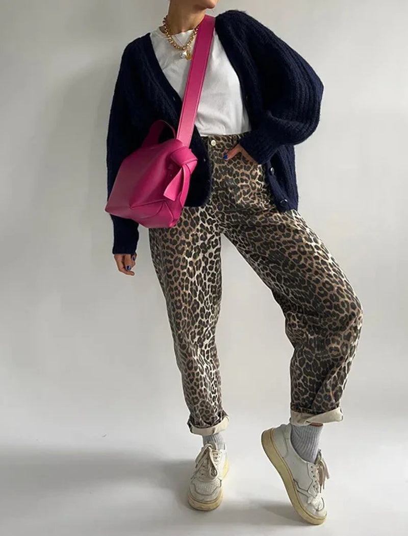 Leopard Wide-Leg Pants