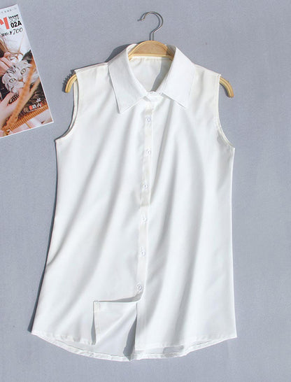 Sleeveless Button-Up Shirt