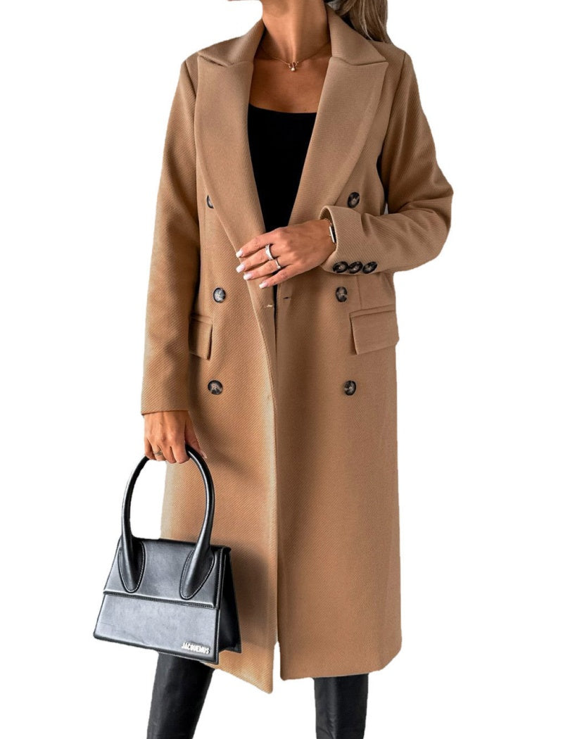 Double-Breasted Tailored Long Coat