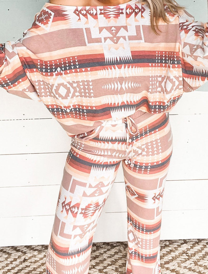 Geometric Print Lounge Set