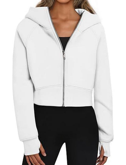 Cropped Zip-Up Hoodie Jacket