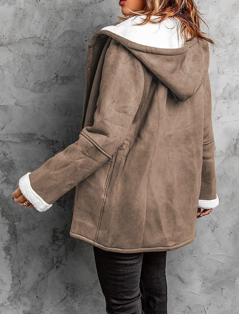 Sherpa-Lined Toggle Closure Coat