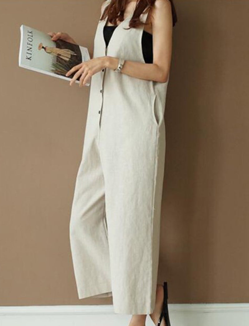 Sleeveless Wide-Leg Jumpsuit