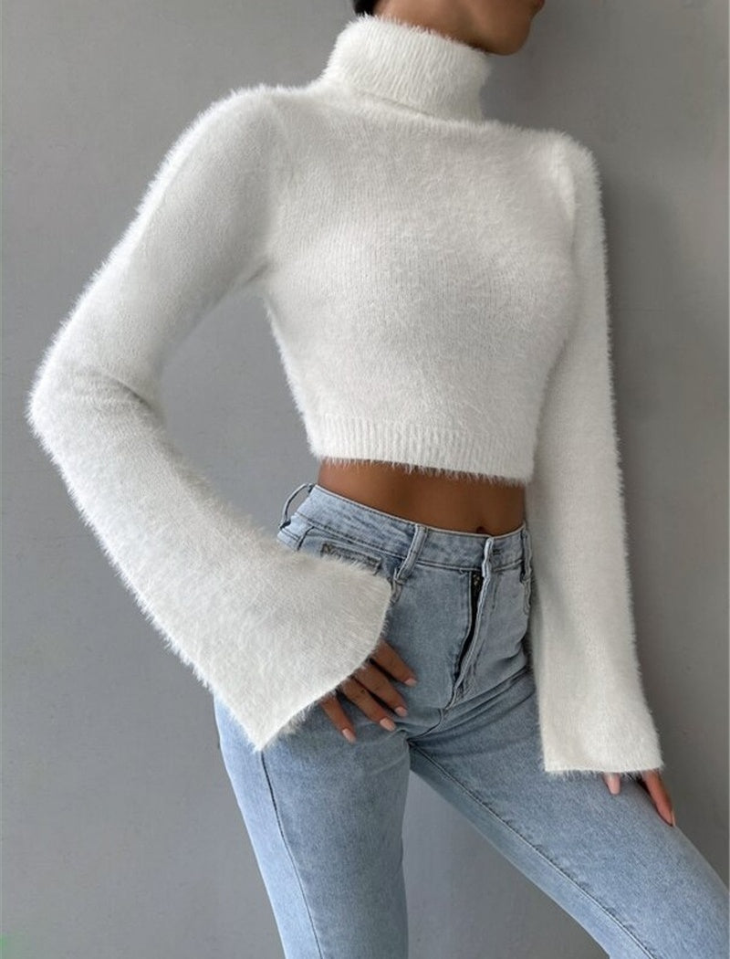 High-Neck Fitted Sweater